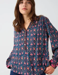 East Lyza Floral Top Teal