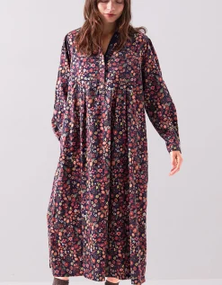 East Mariel Floral Print Cotton Midi Dress Multi