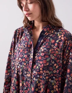East Mariel Floral Print Cotton Midi Dress Multi