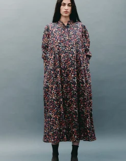 East Mariel Floral Print Cotton Midi Dress Multi