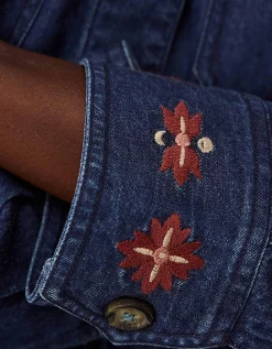 East Marion Indigo Denim Embroidered Jacket Blue
