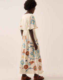 East Odeline Embroidered Dress Ivory