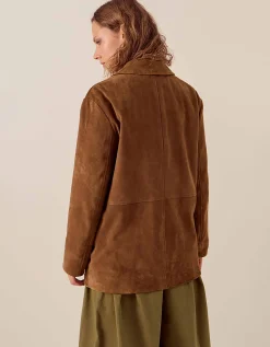 East Reggie Chestnut Brown Suede Jacket Brown