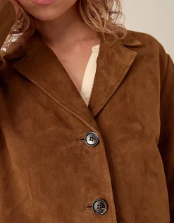East Reggie Chestnut Brown Suede Jacket Brown