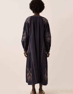 East Reni Broderie Dress Blue