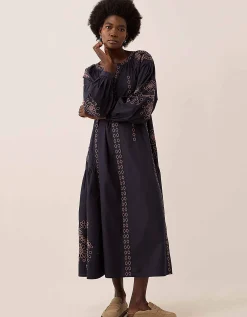 East Reni Broderie Dress Blue