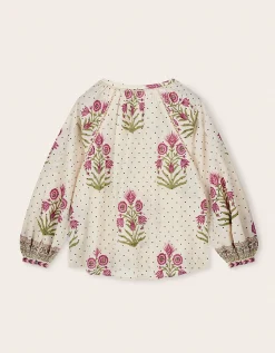 East Roza Woodblock Cotton Top Multi