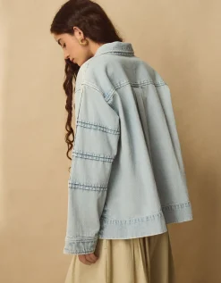 East Selma Embroidered Denim Jacket Blue