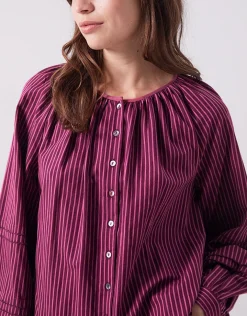 East Sereni Striped Cotton Shirt Red