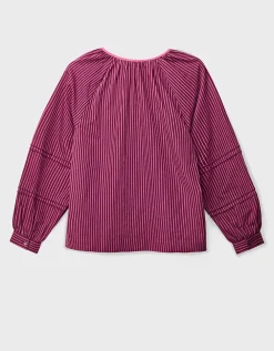 East Sereni Striped Cotton Shirt Red