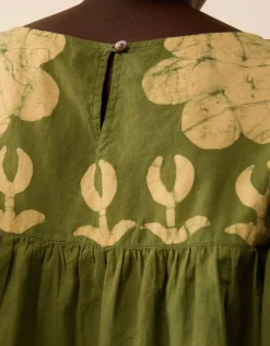 East Trixie Batik Printed Florals Top Green