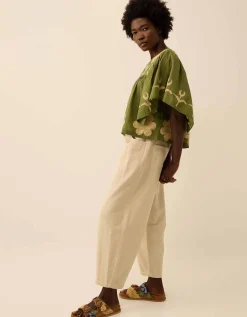 East Trixie Batik Printed Florals Top Green