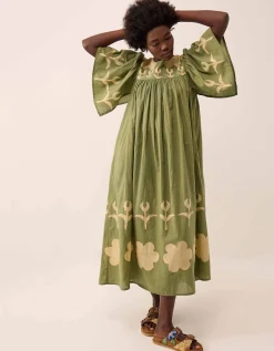 East Trixie Batik Printed Florals Dress Green