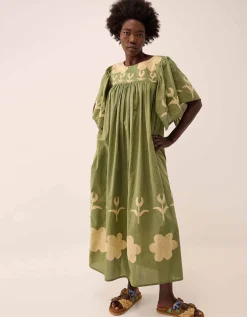 East Trixie Batik Printed Florals Dress Green