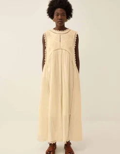 East Winnie Broderie Cotton Dress White