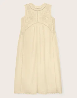 East Winnie Broderie Cotton Dress White