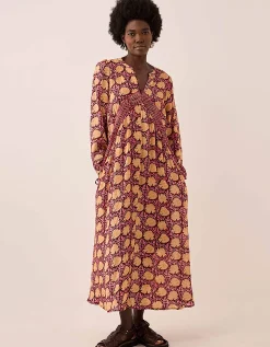 East Zinnia Floral Print Lightweight Dress Red