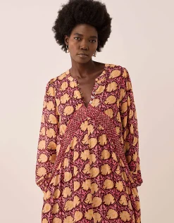 East Zinnia Floral Print Lightweight Dress Red