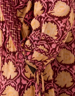 East Zinnia Floral Print Lightweight Dress Red