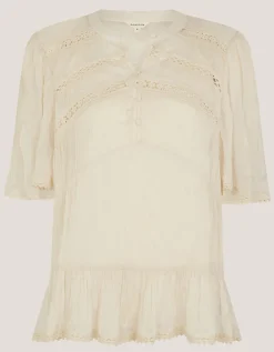 Edith Floaty Lace Top Ivory