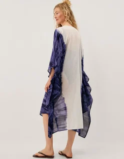 Elise Embellished Dip Dye Midi Kaftan Blue