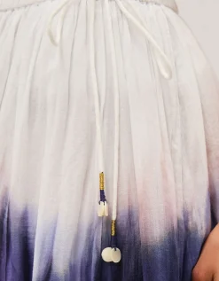 Elise Ombré Dip Dye Midi Skirt Blue
