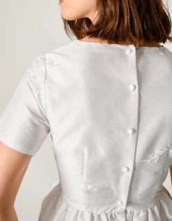 Eliza Floral Embellished Wedding Top Ivory