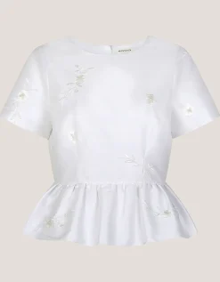 Eliza Floral Embellished Wedding Top Ivory