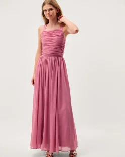 Ellay Cross Back Chiffon Prom Dress Pink