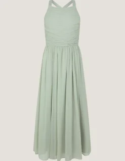 Ellay Cross Back Chiffon Prom Dress Green