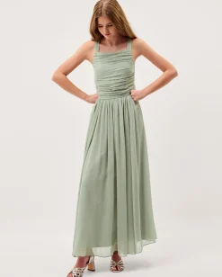 Ellay Cross Back Chiffon Prom Dress Green