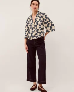 Ellison Floral Print Shirt Blue