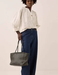 Ellyla Amora Woven Leather Tote Bag