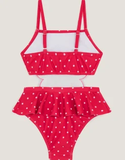 Embellished Butterfly Cut Out Swimsuit Pink