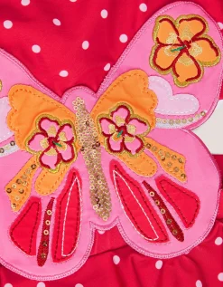 Embellished Butterfly Cut Out Swimsuit Pink