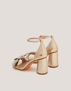 Emer Bow Metallic Heels Gold