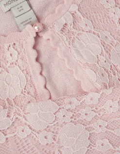 Emilia Lace Scallop Cardigan Pink