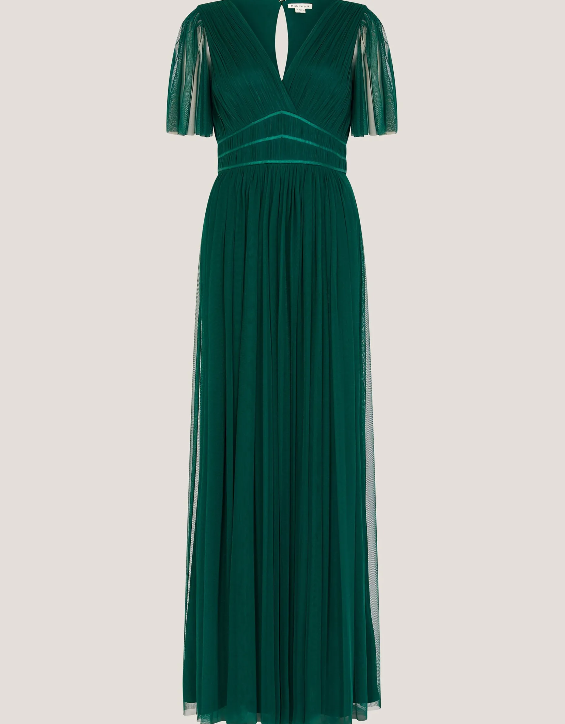 Emily Short Sleeve Tulle Bridesmaid Dress Green