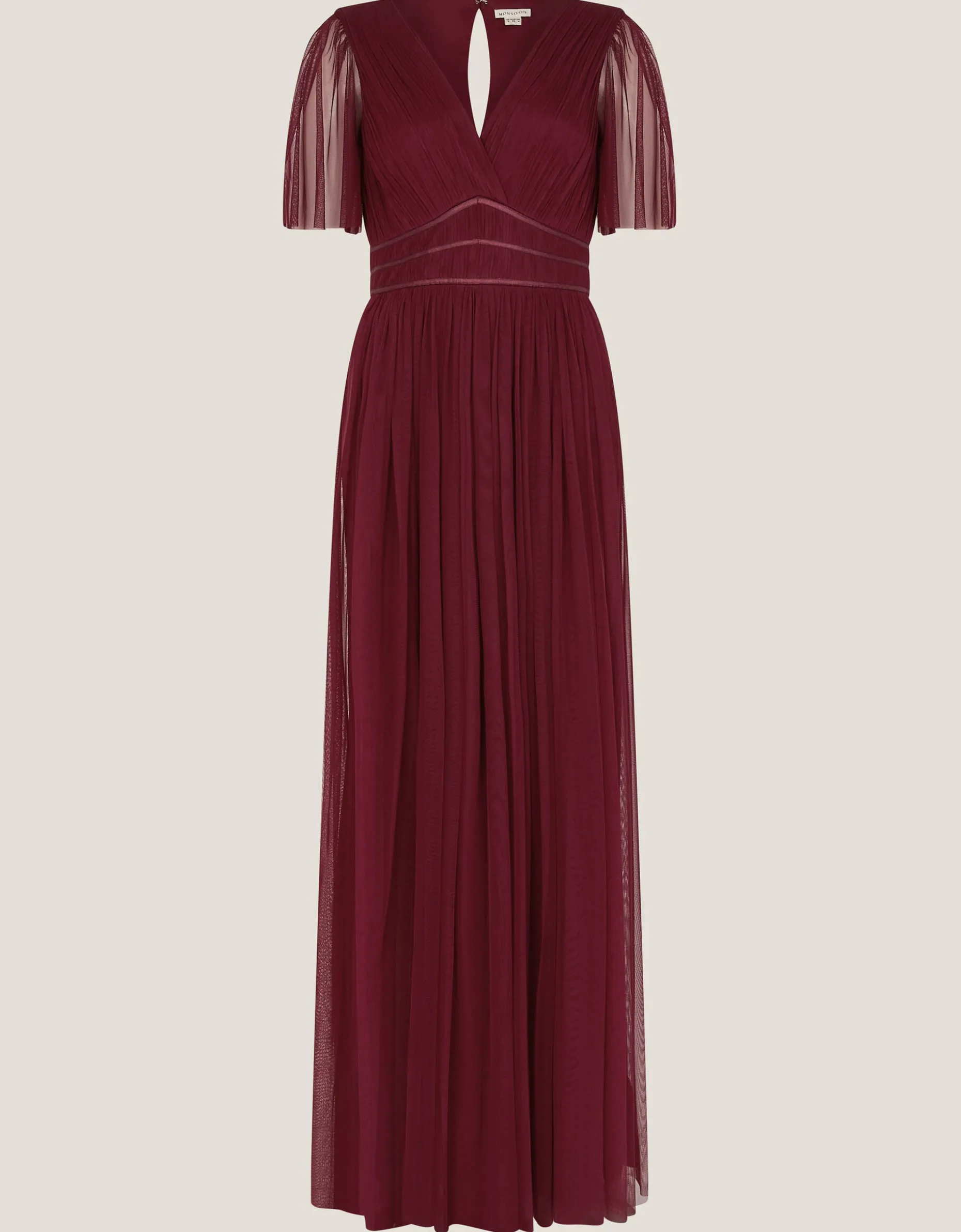 Emily Short Sleeve Tulle Bridesmaid Dress Red