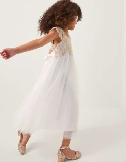 Estella Lace Bodice Dress Gold