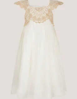 Estella Lace Bodice Dress Gold