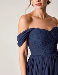 Evelyn Bardot Bridesmaid Dress Blue