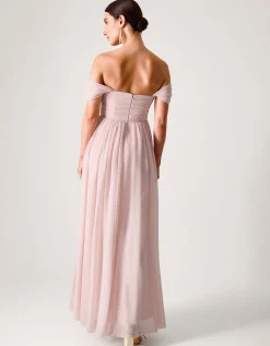 Evelyn Bardot Bridesmaid Dress Pink