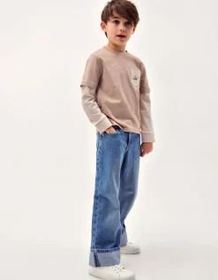 Explore Graphic Long Sleeve T-Shirt Camel