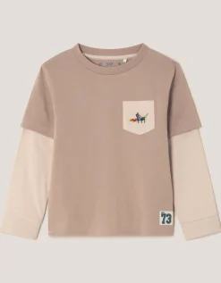 Explore Graphic Long Sleeve T-Shirt Camel