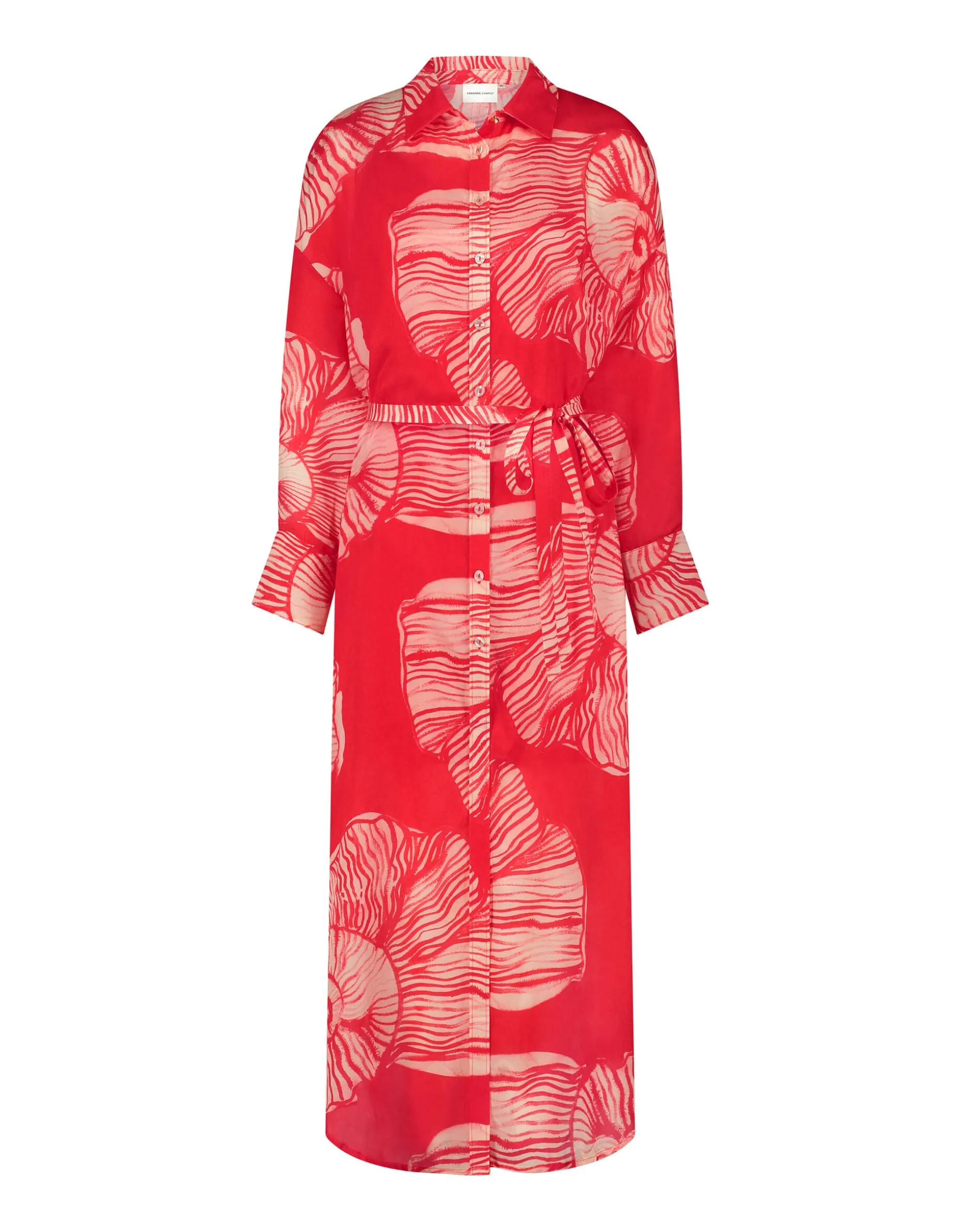 Fabienne Chapot Denis Shell Print Shirt Dress Red