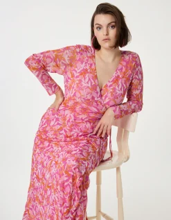 Fabienne Chapot Natty Wrap Midi Dress Pink