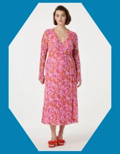 Fabienne Chapot Natty Wrap Midi Dress Pink