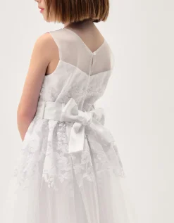 Felicity Floral Embroidered Communion Dress White