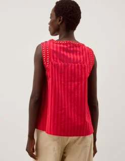 Fifi Sleeveless Stripe Top Pink
